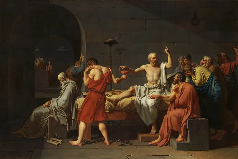 The Death of Socrates, oil painting by Jacques-Louis David (1787)