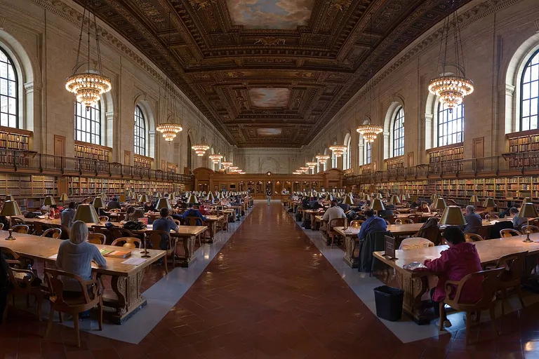 The research reading room of the New York Public Library
